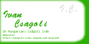 ivan csagoli business card